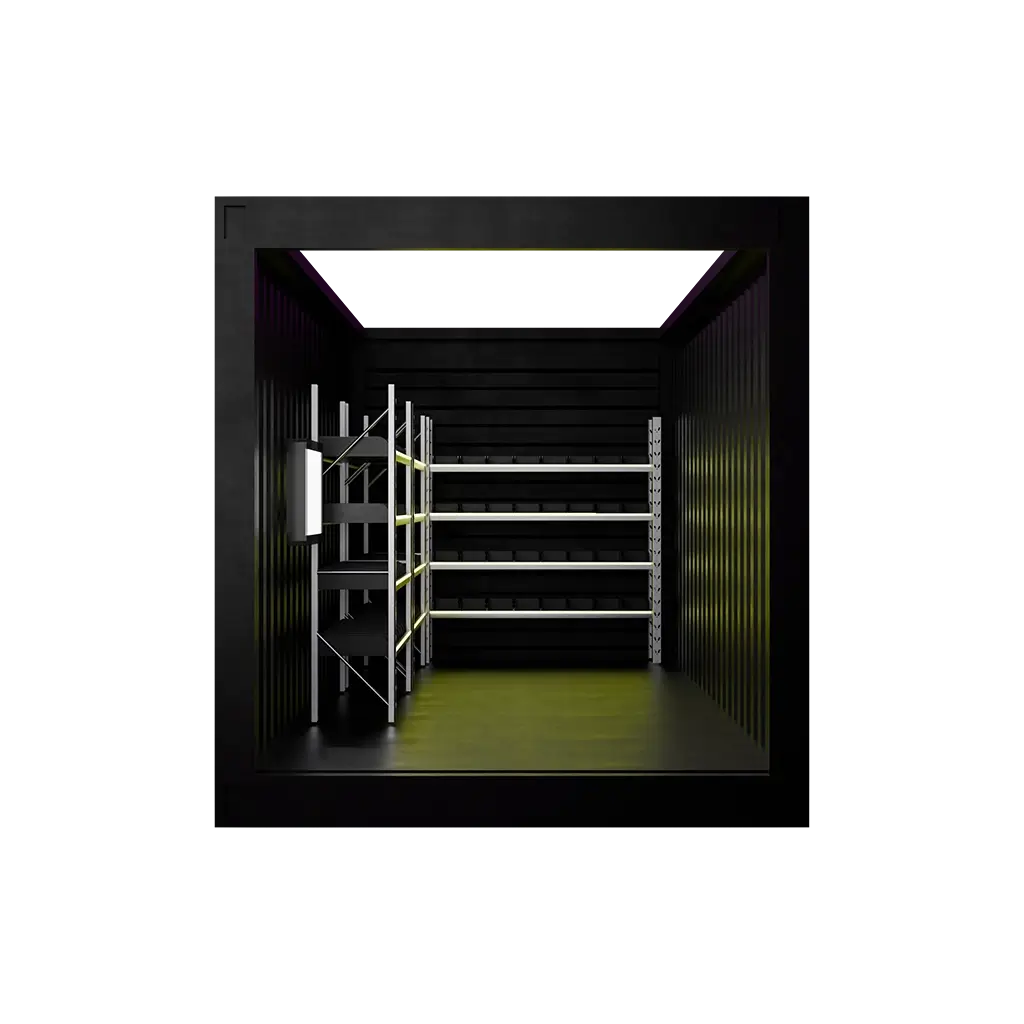 Framsidan av container